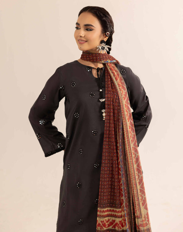 Nishat Ajrak Style Embroidered Suit